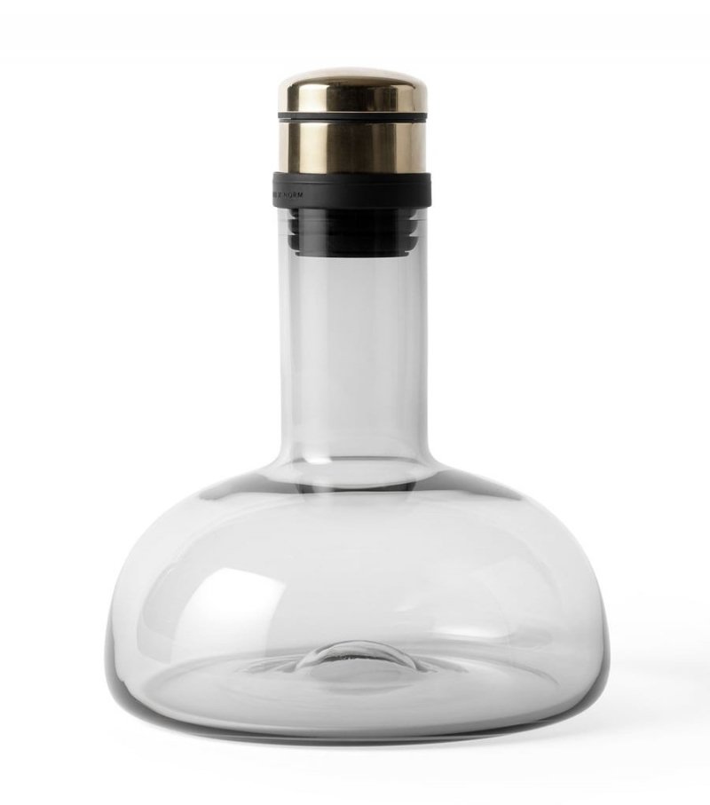 Audo NORM Napowietrzająca Karafka do Wina - Dekanter 1l - Szara / Złoty Korek