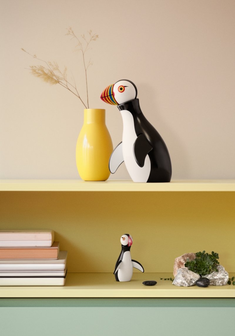 Kay Bojesen PUFFIN Drewniana Figurka Ptaka 13,5 cm / Maskonur