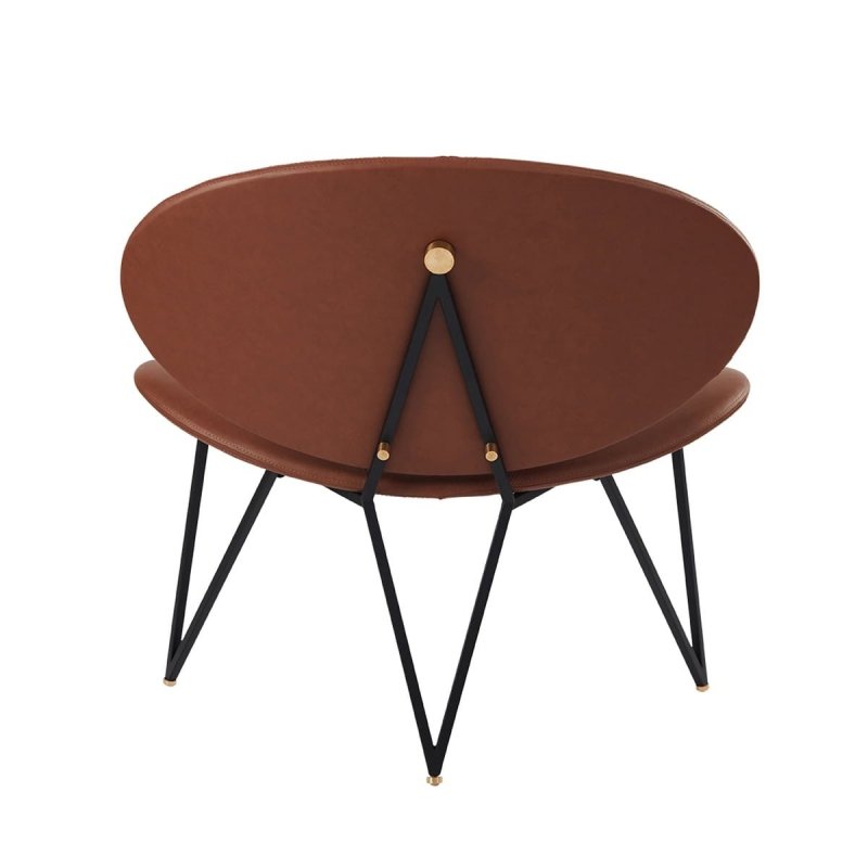 Aytm SEMPER Krzesło Lounge Czarne / Siedzisko Skóra Brązowa Czarna