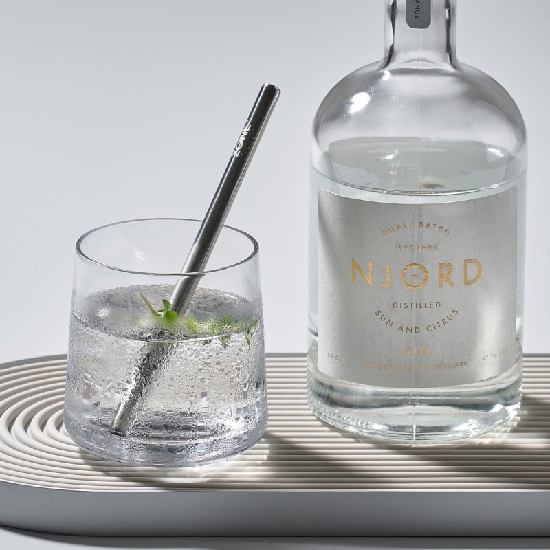 ZONE Denmark ROCKS Stalowe Słomki do Drinków 15 cm 4 Szt. Czarne