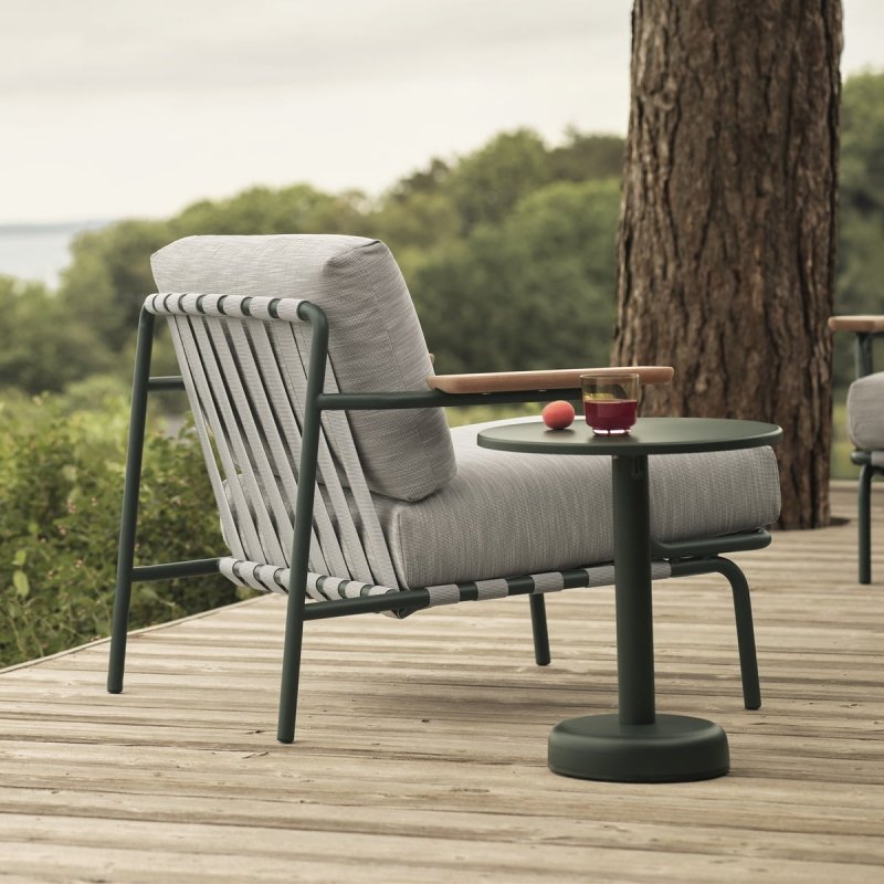 Muuto SETTLE Fotel Ogrodowy / Szary - Ciemnozielony