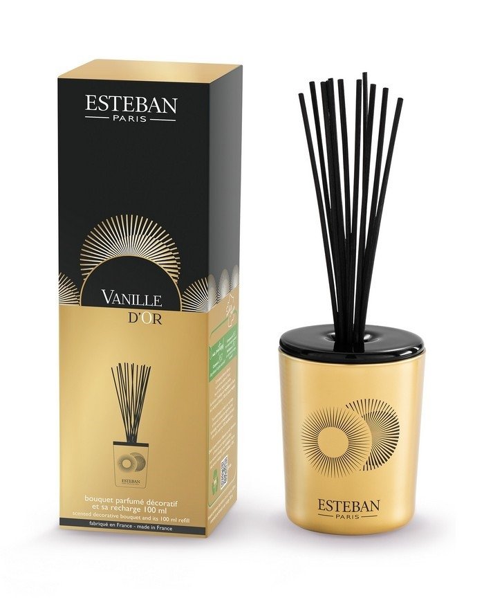 Esteban PARIS Dyfuzor Zapachowy w Patyczkach 100 ml Dekoracyjny / Zapach Vanille d'Or