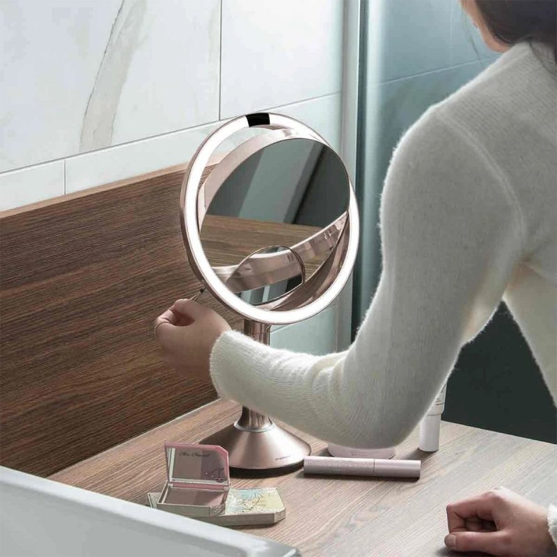 Simplehuman TRIO Lustro Sensorowe Bezprzewodowe 20 cm / Białe