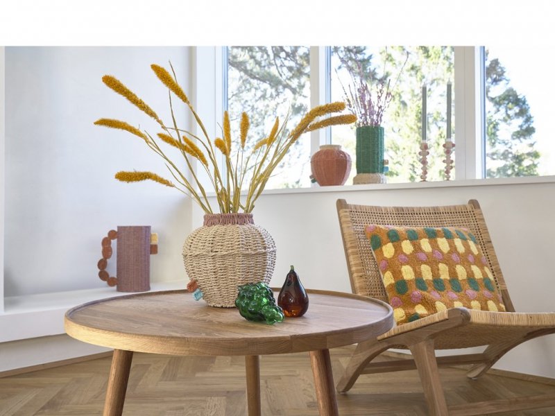 Villa Denmark STYLES Kolorowy Wazon - Koszyk Dekoracyjny 35 cm / Różowy