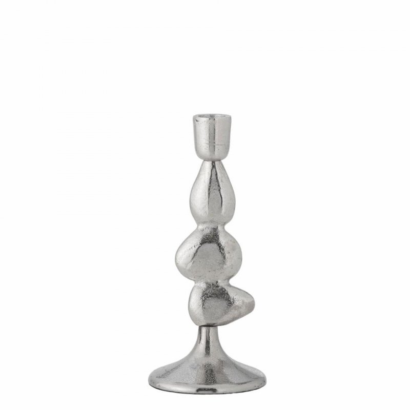 Bloomingville METINA Świecznik Aluminiowy 21 cm / Srebrny