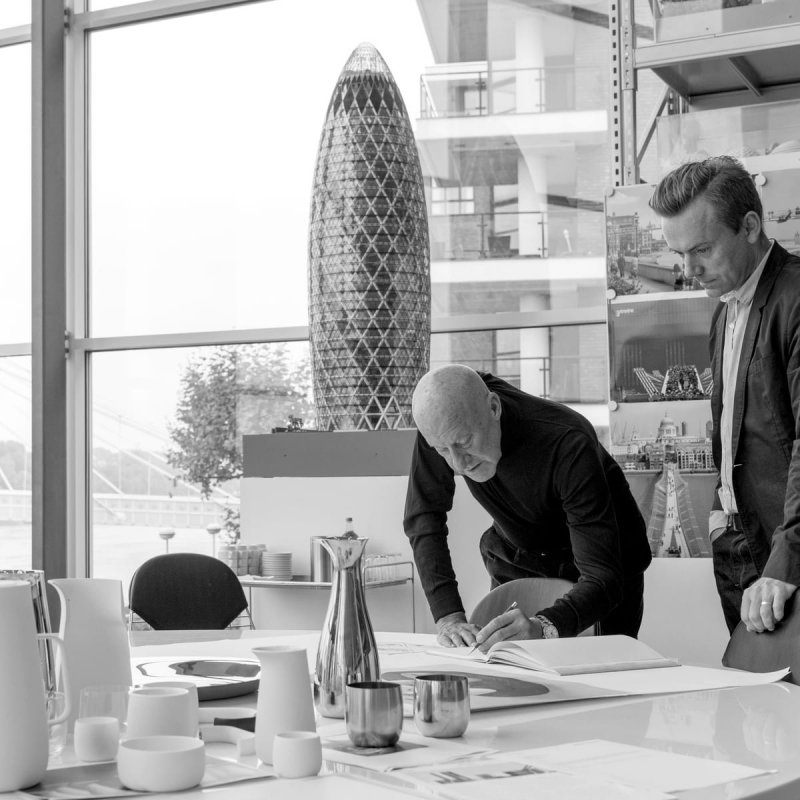 Stelton NORMAN FOSTER Stalowy Zaparzacz Tłokowy do Kawy 1 l French Press / Srebrny Polerowany