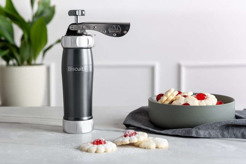 Marcato DESIGN LINE Ręczna Maszynka do Wyciskania Ciastek / Szara