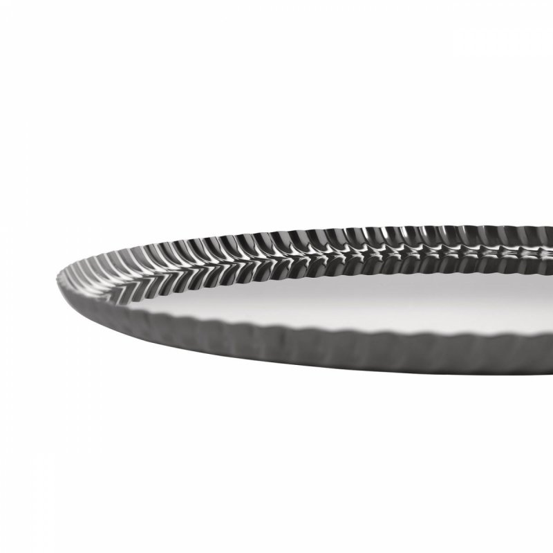 Alessi PLEATS Okrągła Stalowa Taca do Serwowania 31 cm / Srebrna