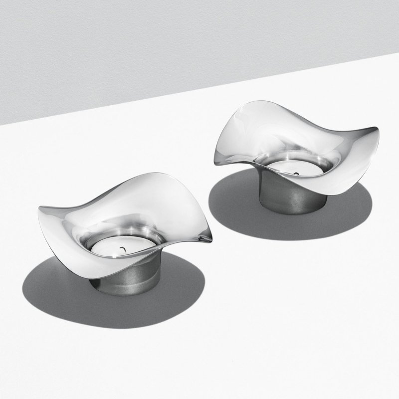 Georg Jensen COBRA Świecznik Tealight 2 Szt. Srebrny Polerowany