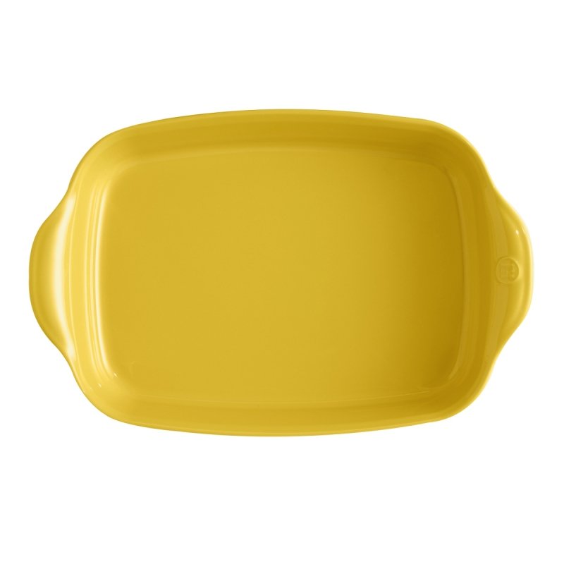 Emile Henry NATURAL CHIC Prostokątna Forma - Naczynie do Zapiekania 42,5x28 cm / Żółta
