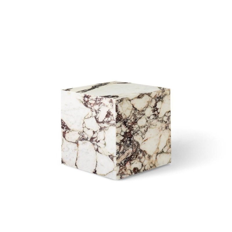 Menu PLINTH Stolik Kwadratowy - Postument Marmurowy - Marmur Rose Calacatta