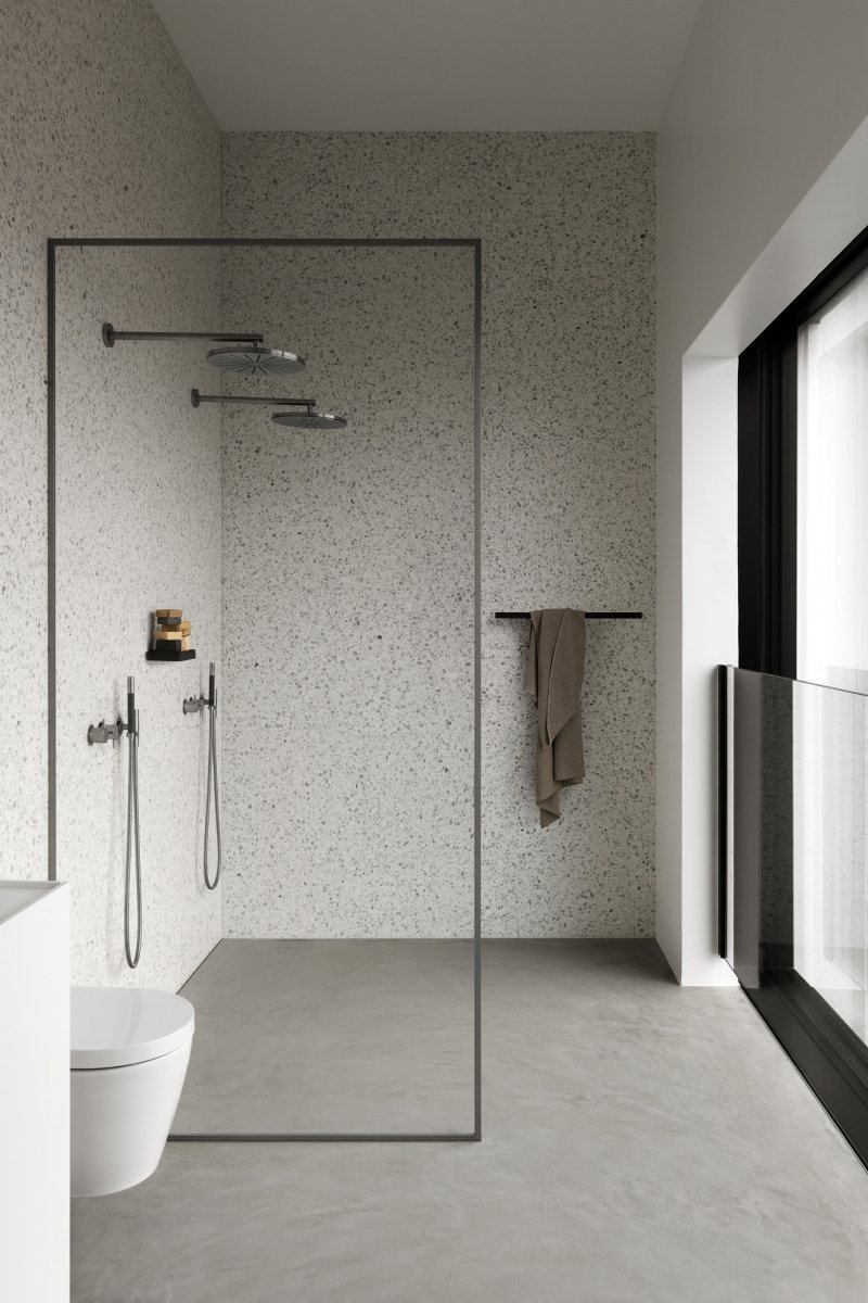 Menu BATH Ścienna Półka Łazienkowa 20 cm / Czarna - Czarny Marmur