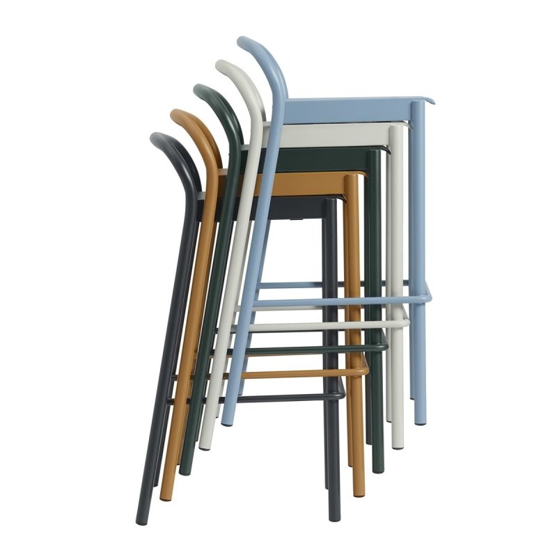 Muuto LINEAR Krzesło Barowe Ogrodowe - Hoker 75 cm / Pomarańczowy