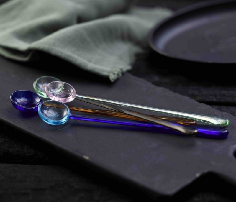 Lyngby Glass TORINO Łyżeczki Szklane 4 Szt. Kolorowe