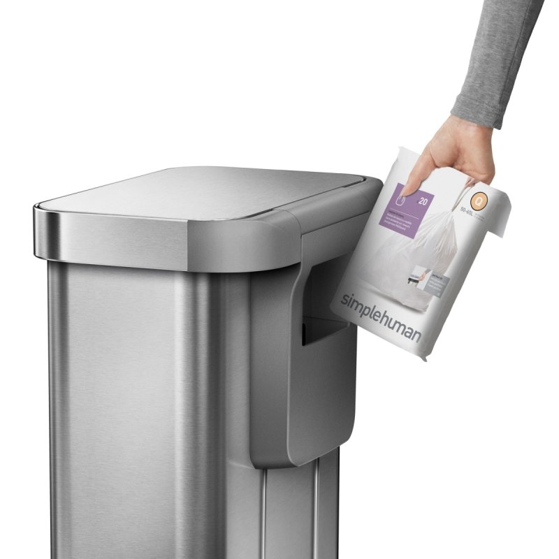 simplehuman LINER POCKET Kosz Pedałowy 55 l - Stal Nierdzewna FPP