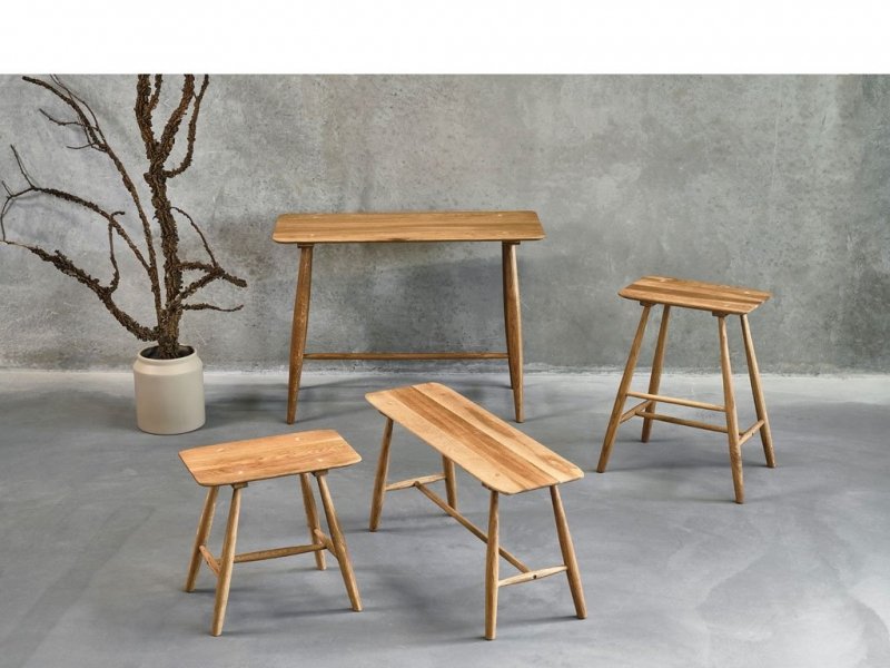 Villa Collection OAK Hoker - Stołek z Dębu Olejowanego 64 cm