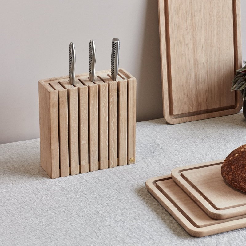 Andersen Furniture OAK Dębowy Blok - Stojak na Noże Kuchenne