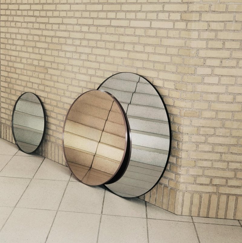 AYTM - CIRCUM Lustro Ścienne Okrągłe 110 cm Taupe - Tafla Klasyczna