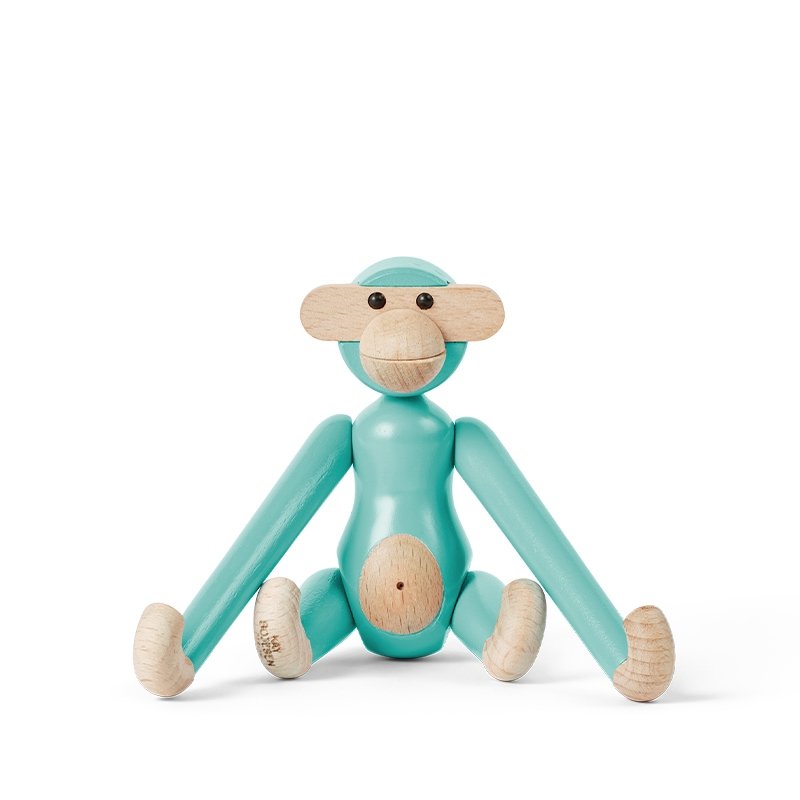 Kay Bojesen MONKEY Małpka Drewniana Mini - Turkusowa / Edycja Limitowana