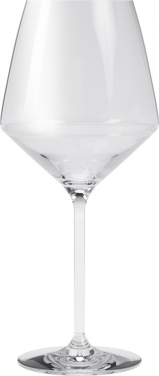 Przezroczysty kieliszek Eva Solo Legio Nova na tle butelki czerwonego wina