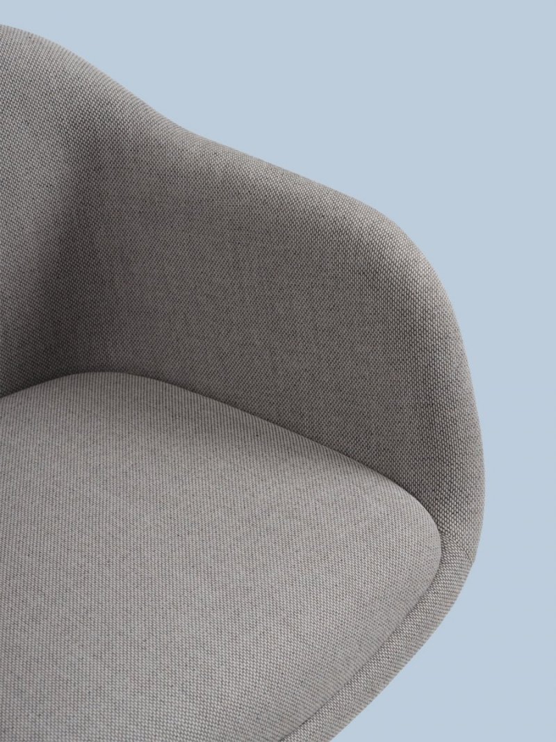 Muuto FIBER CONFERENCE Krzesło Tapicerowane / Czarne - Podstawa Drewniana Czarna - Tkanina Remix 296