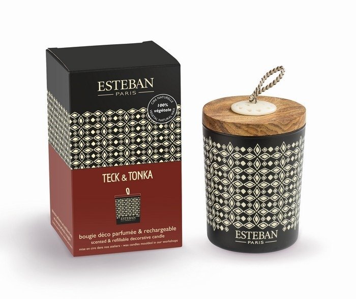 Esteban PARIS Świeca Zapachowa 180 g Dekoracyjna / Zapach Teck and Tonka