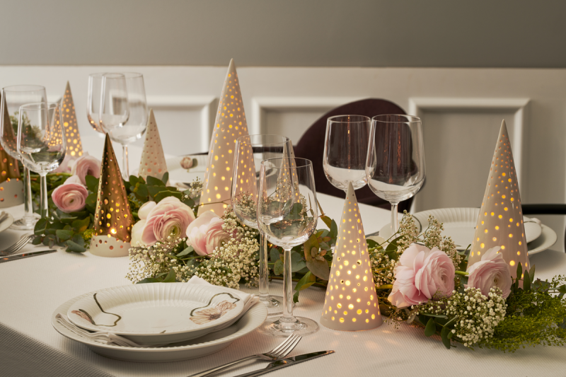 Kähler NOBILI Świecznik Świąteczny Tealight / Choinka 25 cm Złota