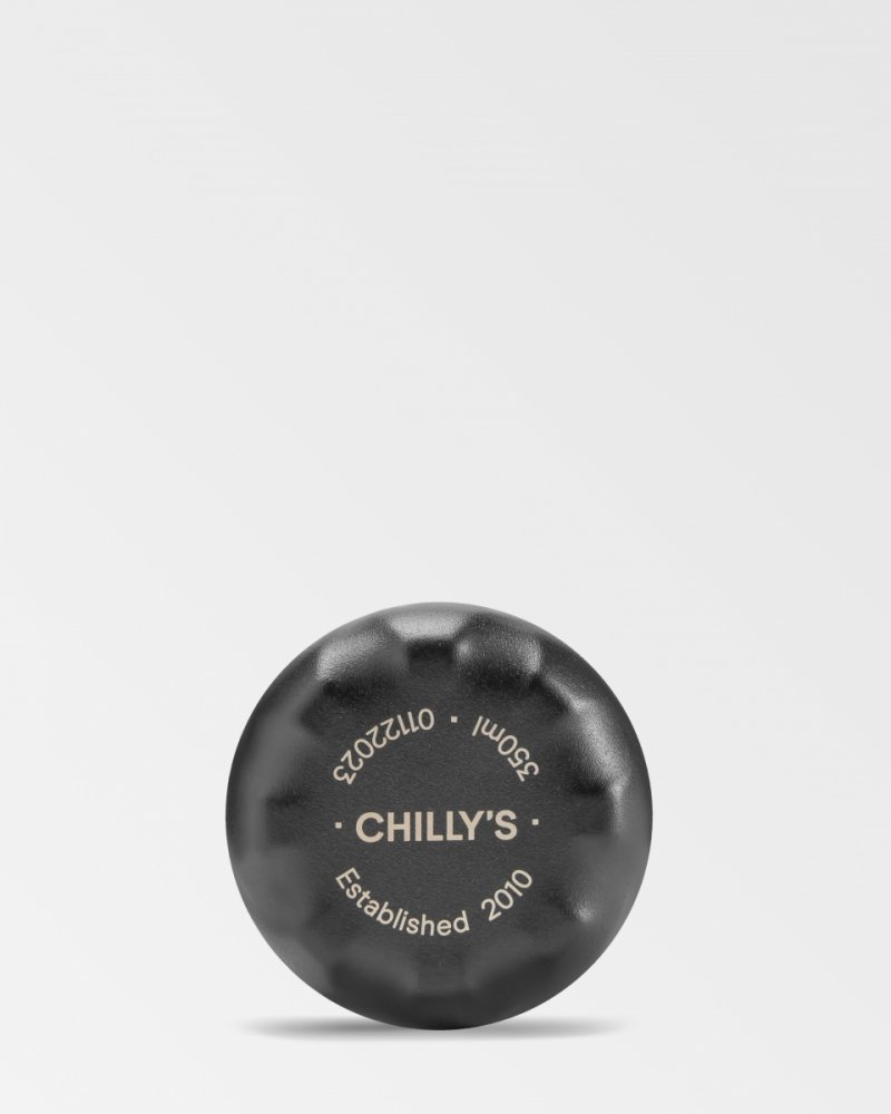 Chilly's ORIGINAL KIDS Stalowa Butelka do Wody dla Dzieci 350 ml / Czarna Mazy