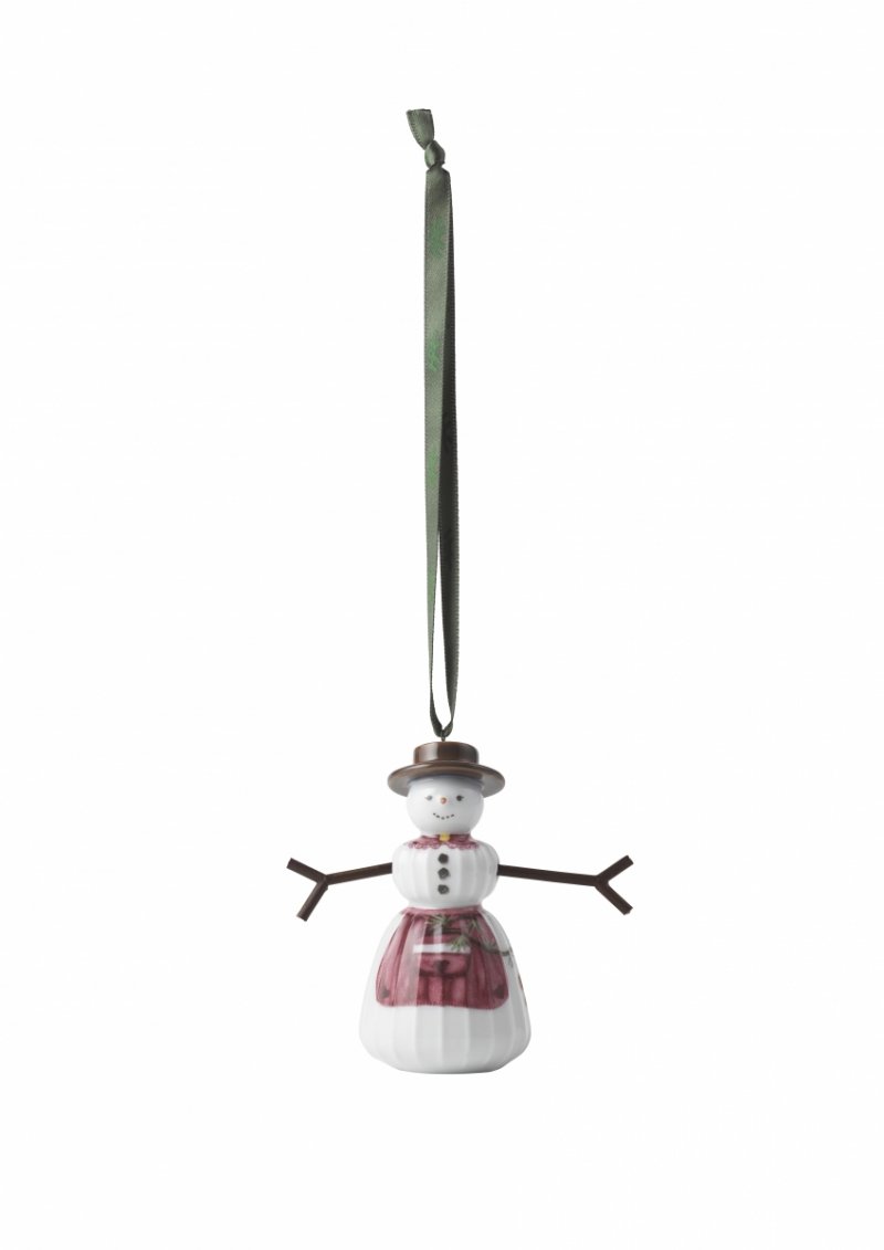 Kähler HAMMERSHØI CHRISTMAS Świąteczna Zawieszka Choinkowa - Bałwanek 9 cm / Pani Bałwankowa