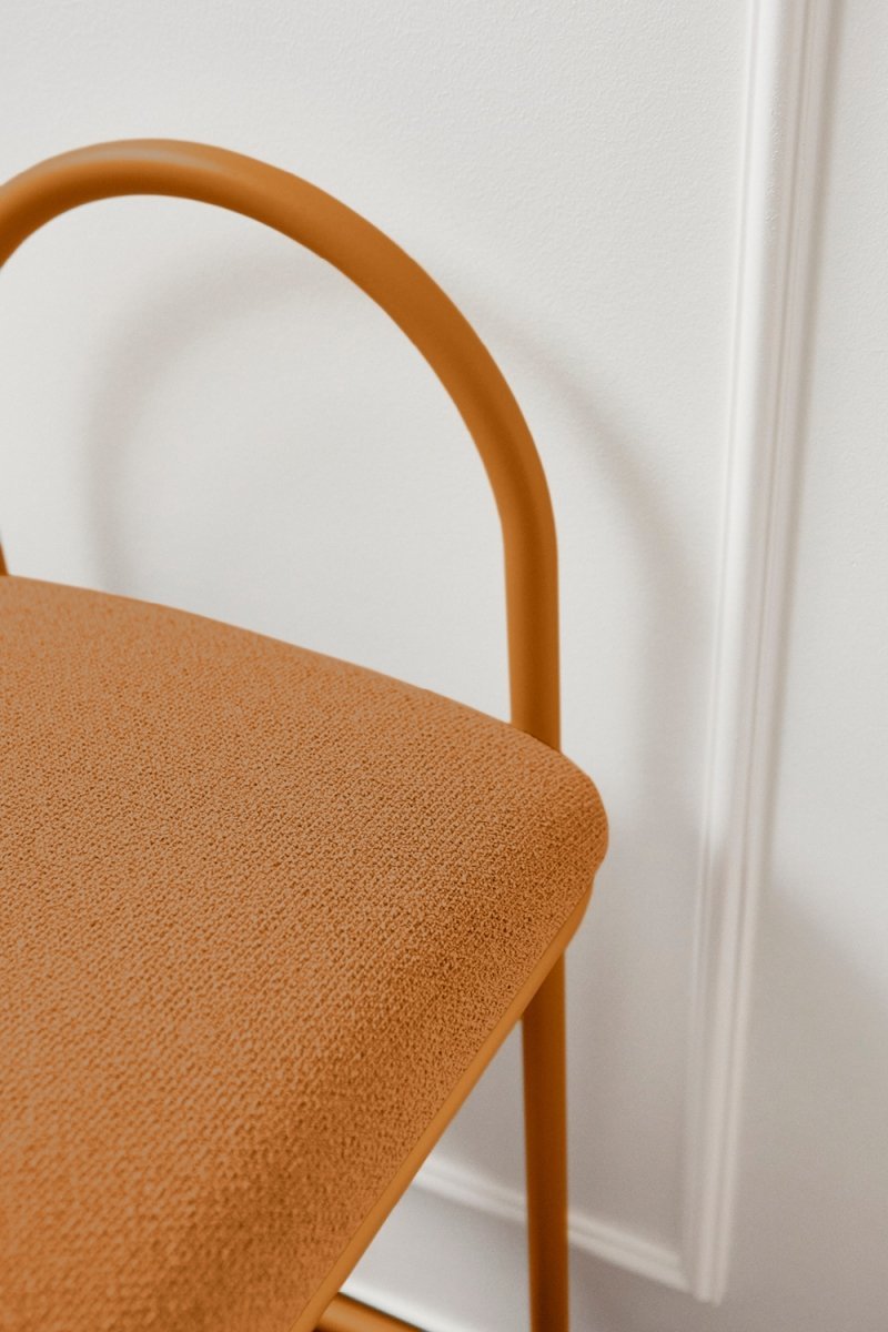 Aytm ANGUI Krzesło Barowe 92,5 cm - Hoker / Pomarańczowy AMBER BOUCLÉ