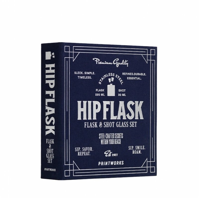 Printworks THE ESSENTIALS Piersiówka + 2 Kieliszki / Zestaw Prezentowy