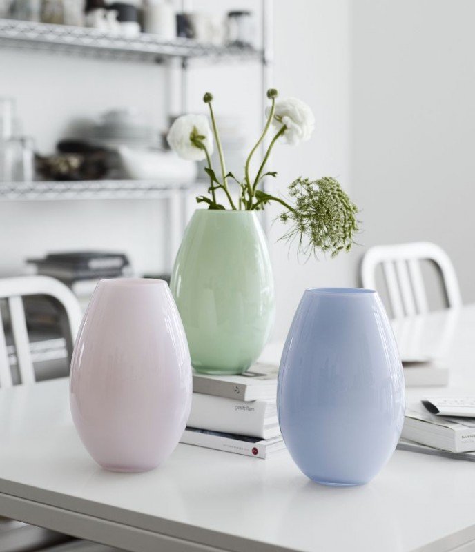 Holmegaard COCOON Szklany Wazon do Kwiatów 20,5 cm / Jasnożółty