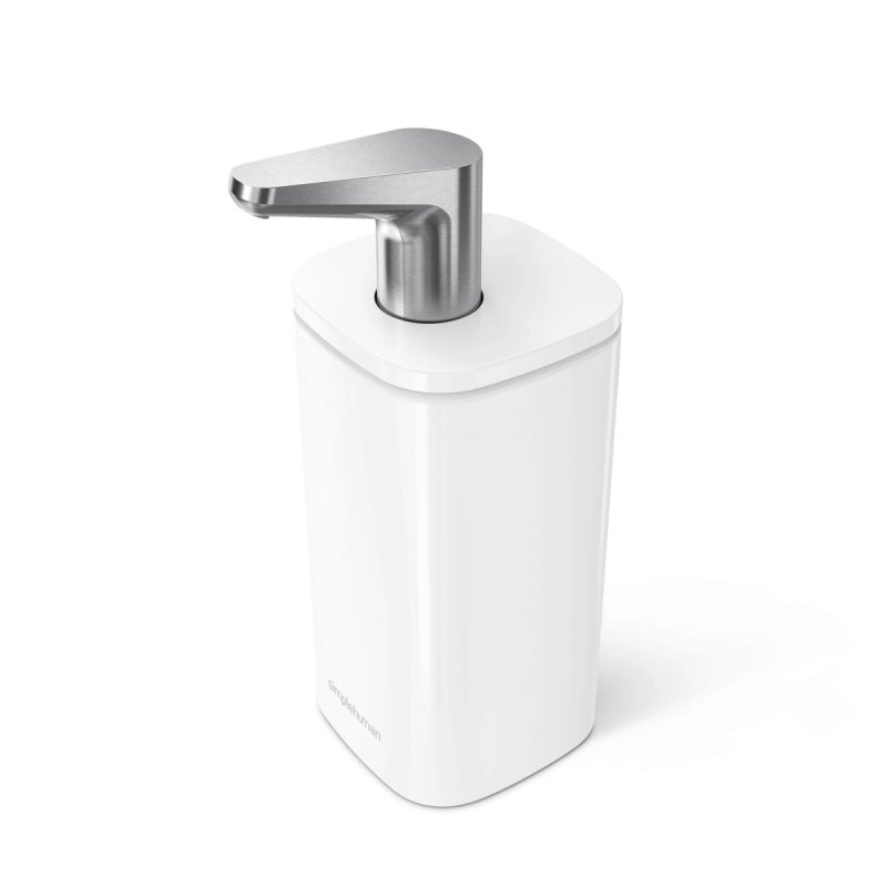 Simplehuman STEEL Stalowy Dozownik do Mydła w Płynie 295 ml / Biały