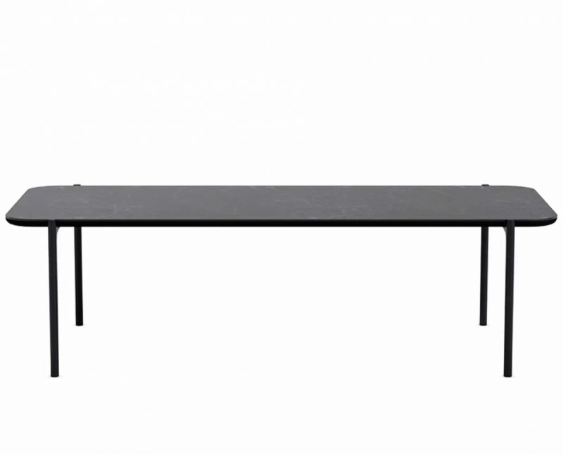 Eva Solo SAVOYE Prostokątny Stolik Kawowy 120x50 cm z Ceramicznym Blatem / Czarny - Blat Czarny