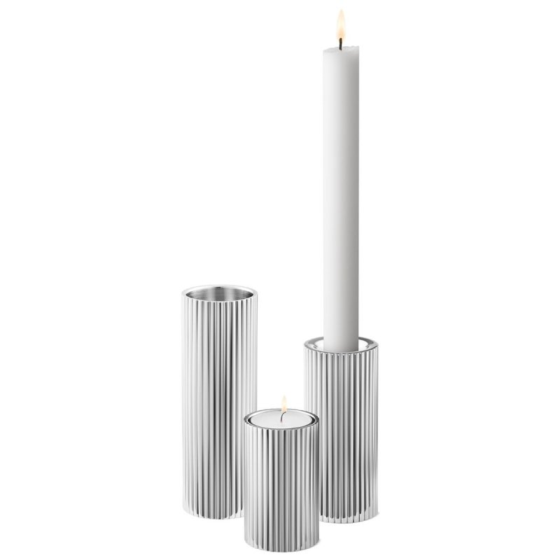 Georg Jensen BERNADOTTE Zestaw 3 Świeczników / Srebrny