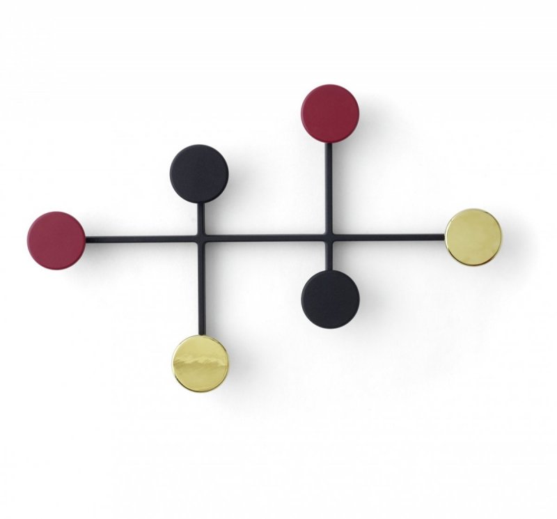 Audo AFTEROOM Wieszak Ścienny na Ubrania / Czarny z Elementami Mosiądzu