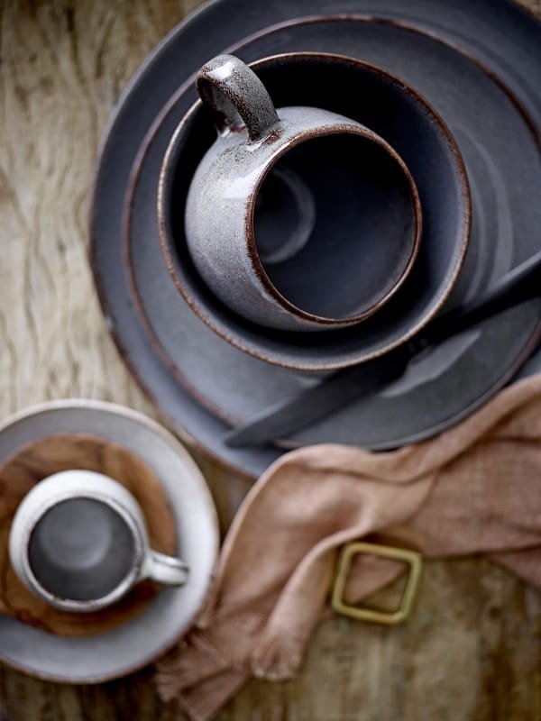 Bloomingville SANDRINE Zestaw Obiadowy 12 El. / Szary