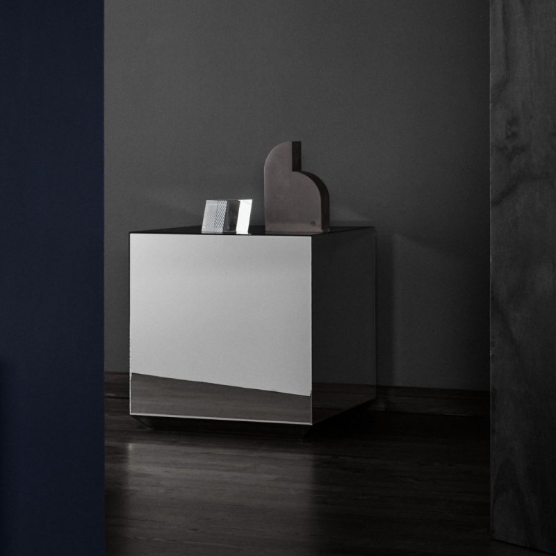 Aytm SPECULUM Stolik Lustrzany 46x46 cm Szary