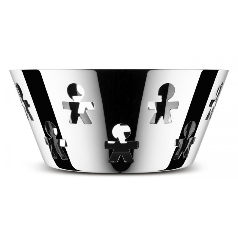 A di Alessi GIROTONDO Stalowy Kosz na Owoce 20,5 cm / Srebrny