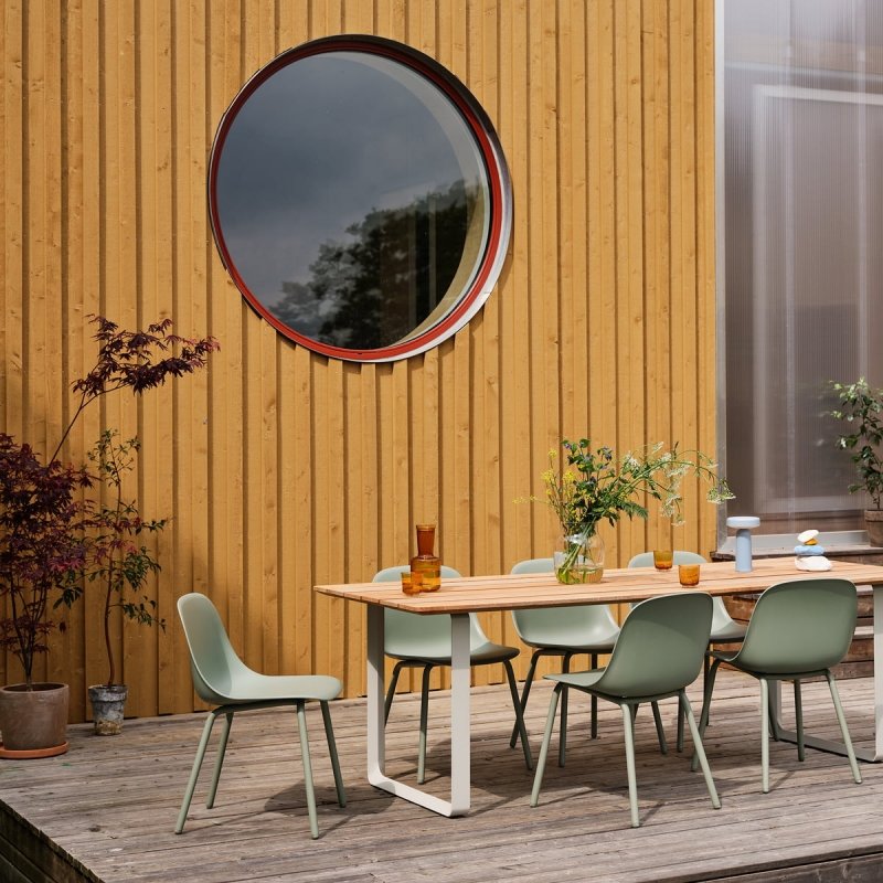 Muuto FIBER OUTDOOR Krzesło Ogrodowe - Zewnętrzne / Jasnozielone