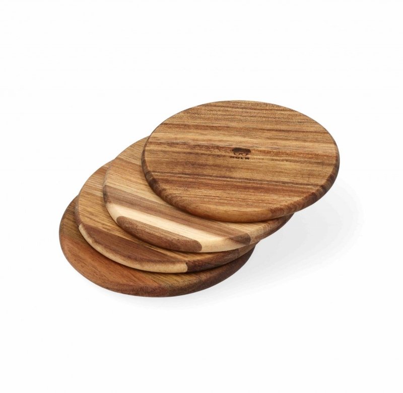 Holm WOODEN Drewniane Podstawki pod Szklanki 4 Szt.