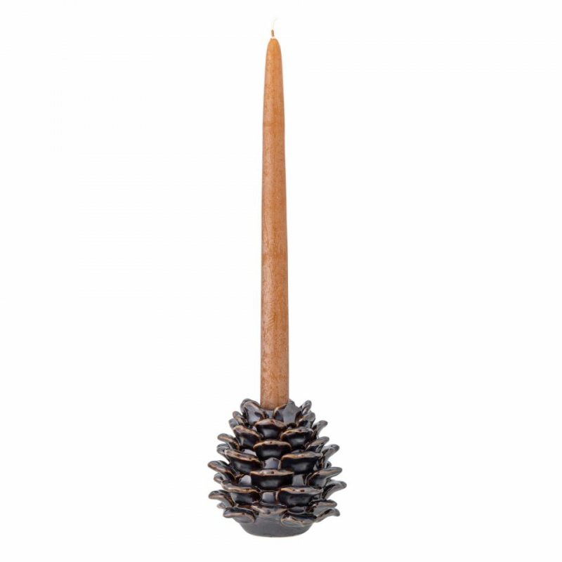 Bloomingville CHRISTMAS PINE Świąteczny Świecznik Szyszka 10 cm / Brązowy