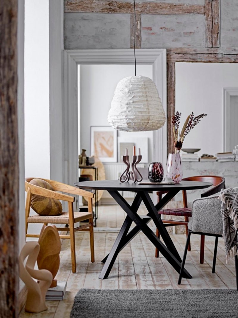 Bloomingville VITUS Krzesło Dębowe z Plecionym Siedziskiem / Naturalne