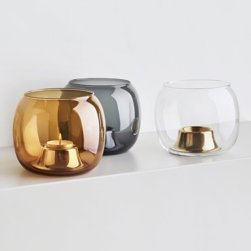 Iittala KAASA Świecznik Tealight - Bezbarwny/Różowe Złoto