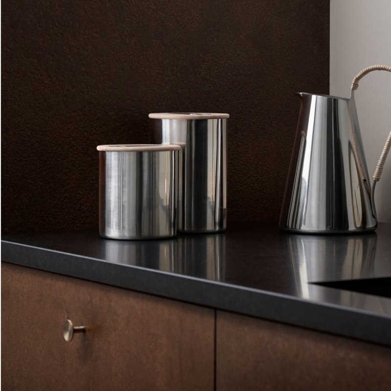 Stelton SCOOP Stalowy Pojemnik do Kawy Herbaty 300 g / Srebrny