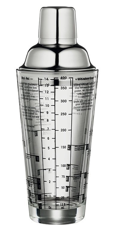 Cilio BAR Shaker Barmański 400 ml Szklany z Przepisami