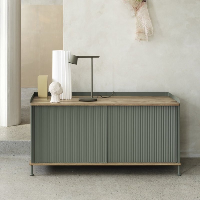Muuto ENFOLD Komoda Wysoka 94 cm Zielona Dusty Green