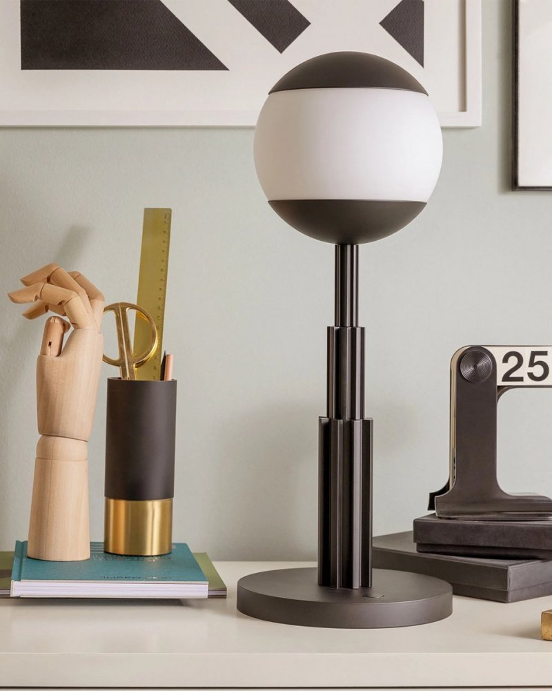 Alessi ALDO ROSSI Bezprzewodowa Lampa Stołowa / Szara