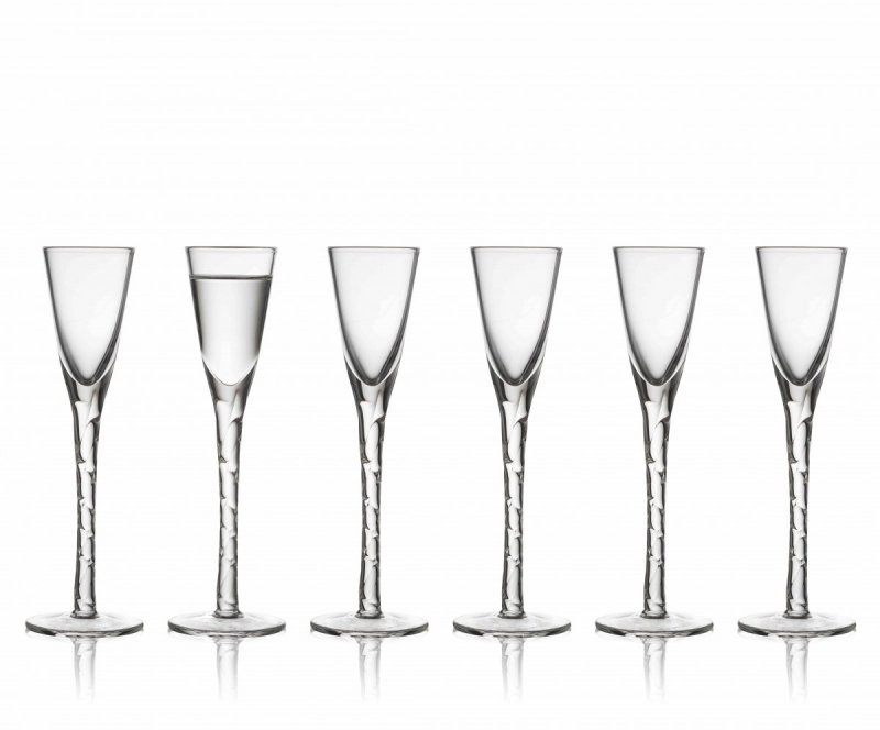 Lyngby Glass AQUAVIT PARIS Kieliszki do Wódki, Likierów, Nalewek 6 Szt. 25 ml / Bezbarwne