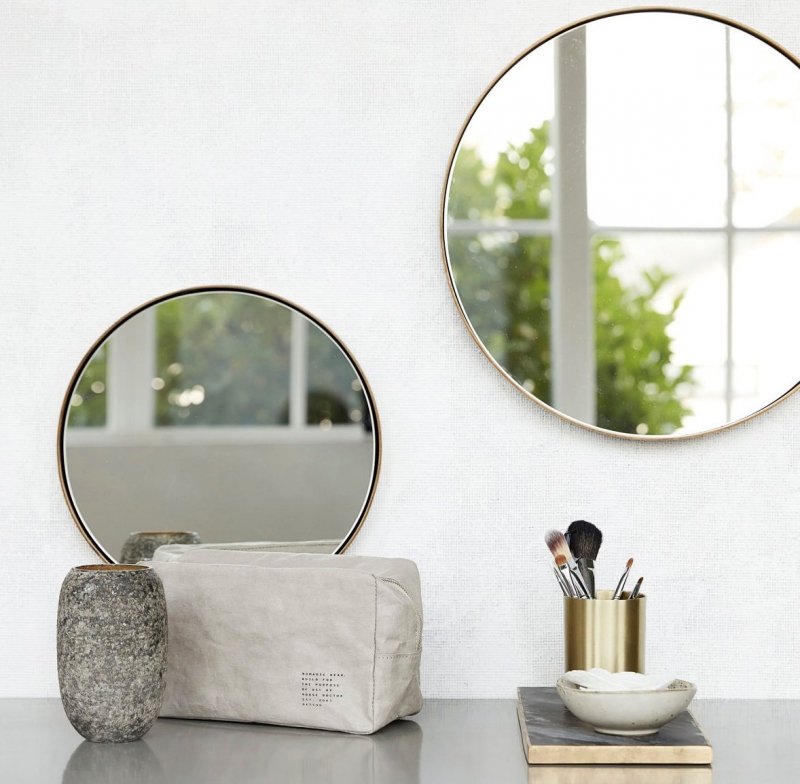 House Doctor REFLEKTION Lustro Okrągłe 30 cm Rama Mosiądz Antyczny
